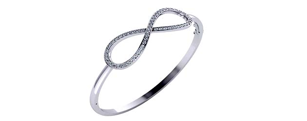Infinity Sign Bangle Bracelet 1.1 Carat Total Weight