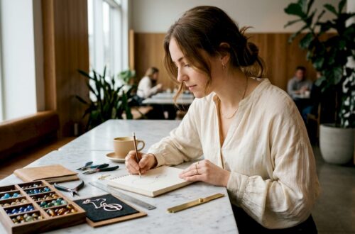 Jewelry designer sketching custom ring design