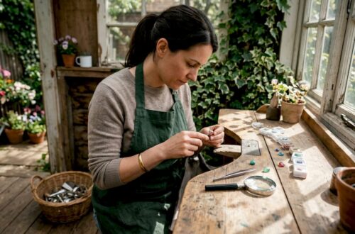 Artisan crafting handcrafted children's ring at workshop