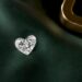 Top view close-up of heart shaped diamond