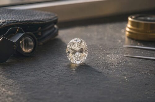 Oval diamond with visible bow tie effect