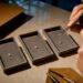 Loose diamonds being inspected for ethical sourcing