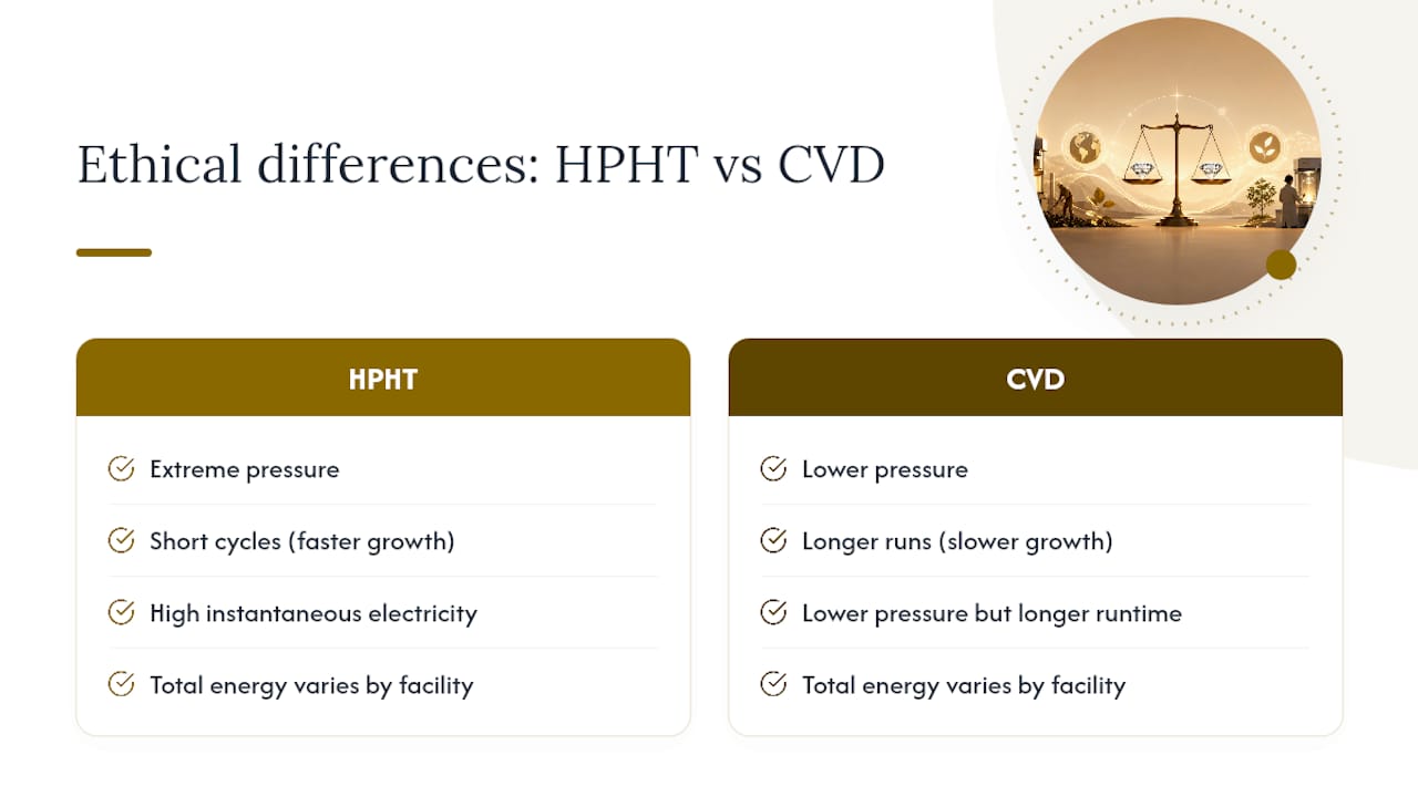 HPHT and CVD energy comparison