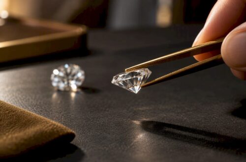 Partial diamond facet under examination