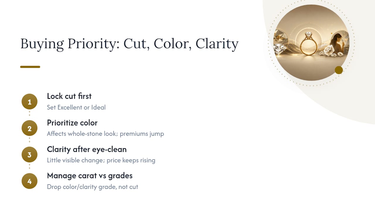 Diamond cut color clarity priority comparison