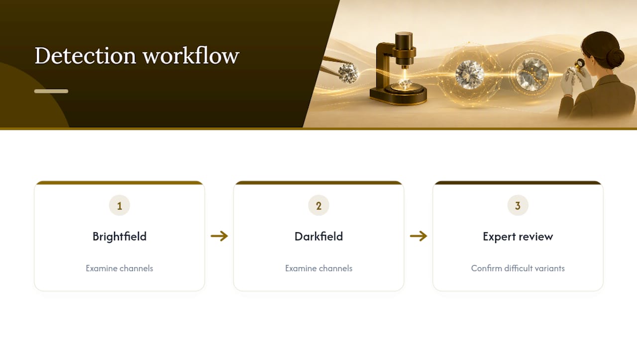 Brightfield and darkfield diamond inspection workflow
