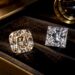 Two cushion and princess diamond facets
