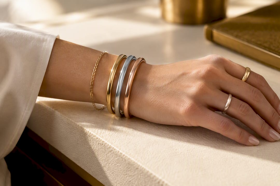 Mixed metal jewelry against different skin undertones
