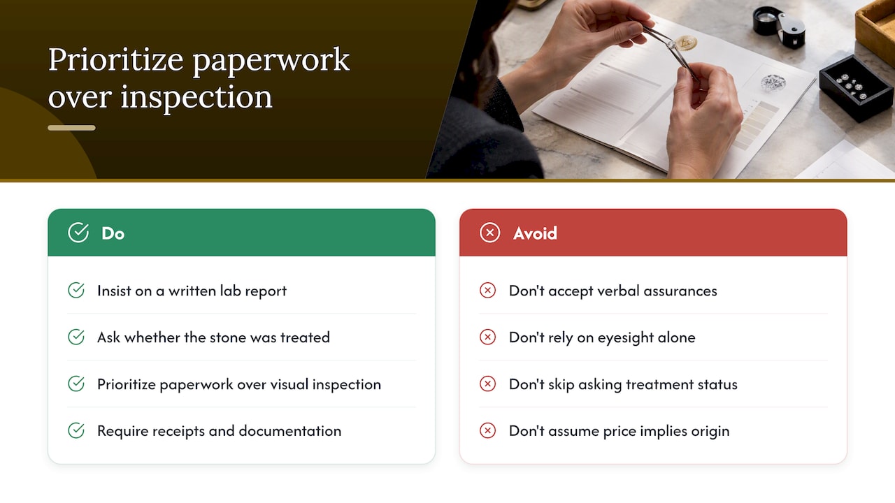 Our take: treat the lab report as the real purchase, not the stone — overview diagram