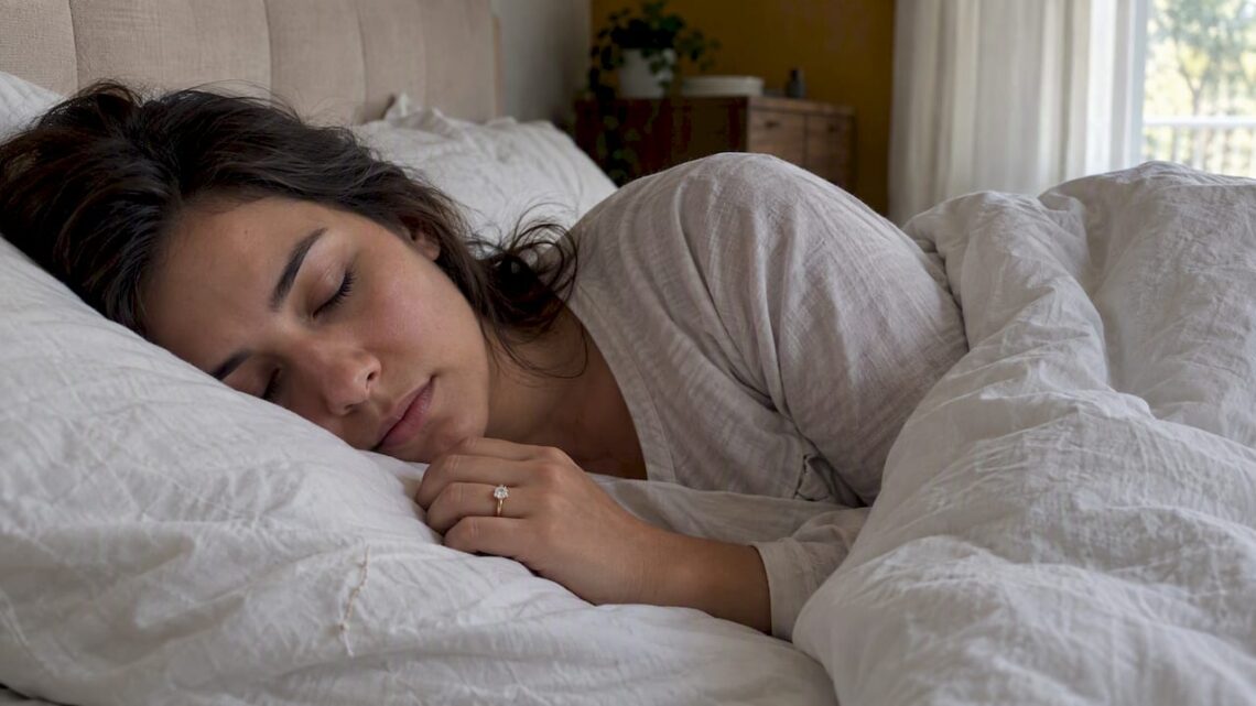 Gold engagement ring worn while sleeping