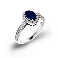Diamond and Blue Sapphire Ring Gemstone Jewelry