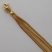 18K Foxtail Bracelet 1.2mm, 7 Strand