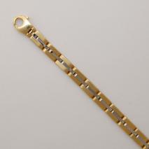 18K Yellow Gold/White Gold Brick Link Bracelet 5.9mm