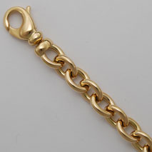 18K Yellow Gold Hollow Cable Bracelet 8.7mm
