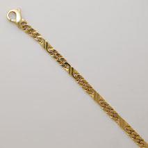 18K Yellow Gold Fancy Link Bracelet 4.1mm