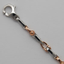 18K White and Rose Gold Mechanical Link Bracelet