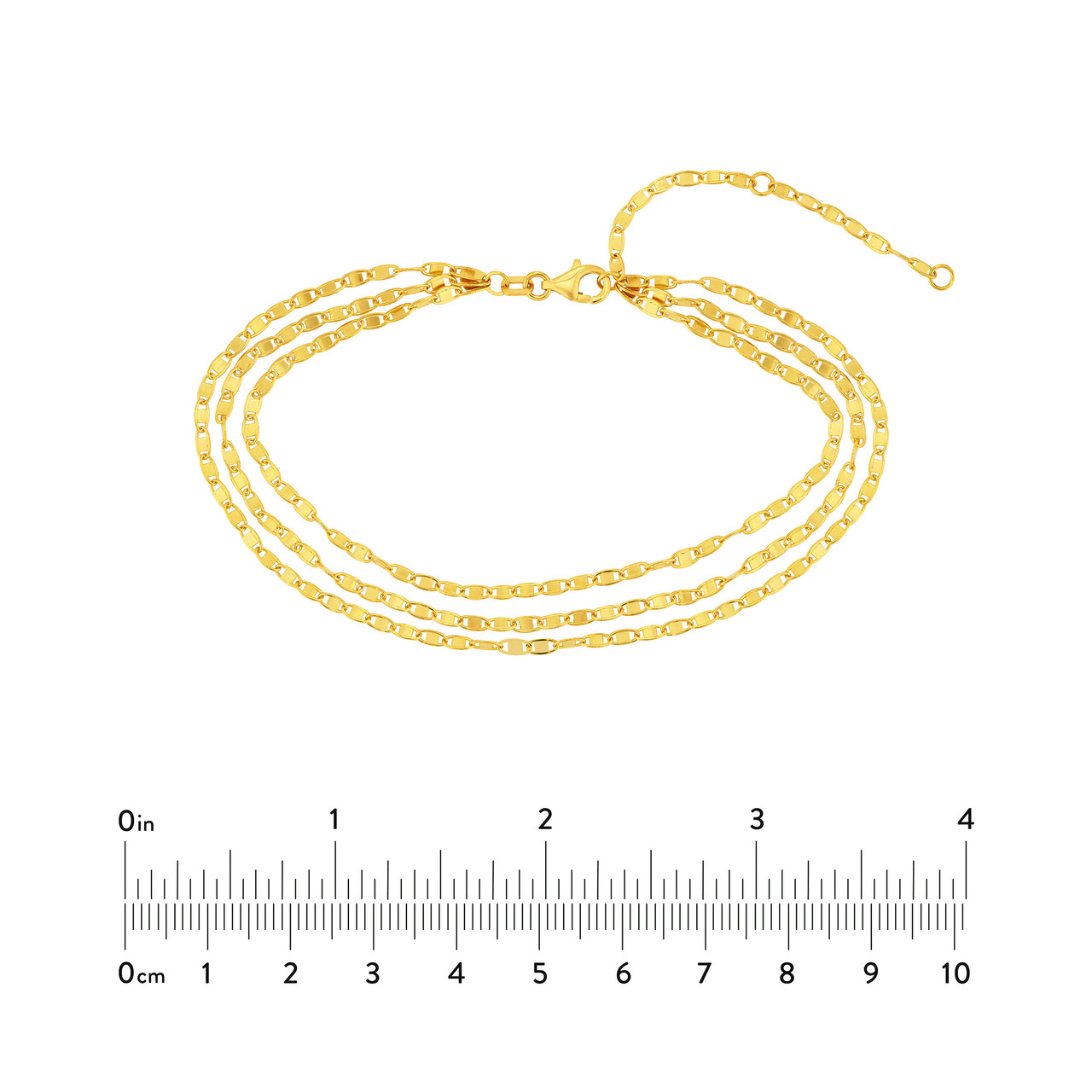 Triple Twist Mariner Layered Anklet Unknown Friendly Weight 10K yellow gold - view 3