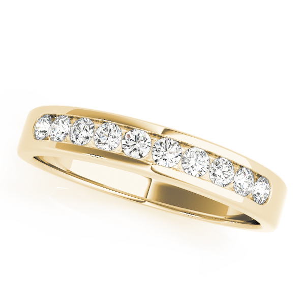  Ladies Round Channel Set Wedding Band 1/4 Carat Total Weight   (Lab-Created) 0.25 C.T.W 10K yellow, white or rose gold - view 3