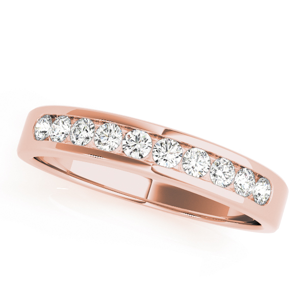  Ladies Round Channel Set Wedding Band 1/4 Carat Total Weight   (Lab-Created) 0.25 C.T.W 10K yellow, white or rose gold - view 5