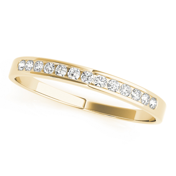  Ladies Channel Set Wedding Band 1/10 Carat Total Weight   (Lab-Created) 0.08 C.T.W 10K yellow, white or rose gold - view 3