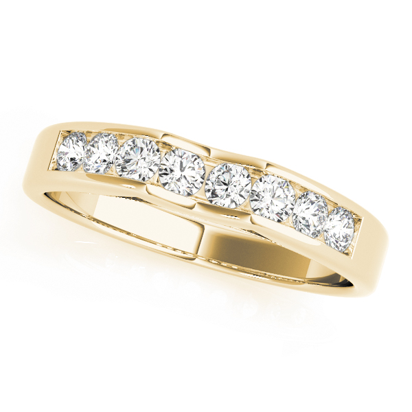  Ladies Channel Set Curved Wedding Bands 3/8 Carat Total Weight   (Lab-Created) 0.40 C.T.W 10K yellow, white or rose gold - view 3