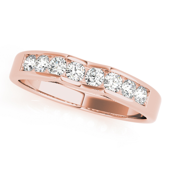  Ladies Channel Set Curved Wedding Bands 3/8 Carat Total Weight   (Lab-Created) 0.40 C.T.W 10K yellow, white or rose gold - view 5