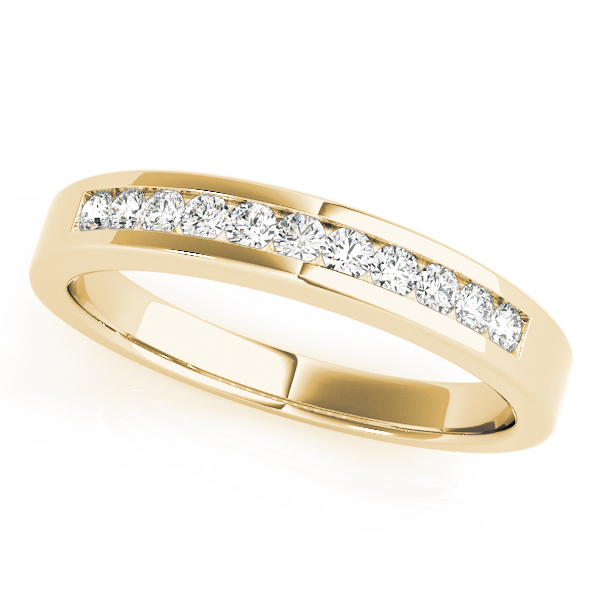  Ladies Single Row Channel Set Wedding Band 1/5 Carat Total Weight   (Lab-Created) 0.22 C.T.W 10K yellow, white or rose gold - view 3