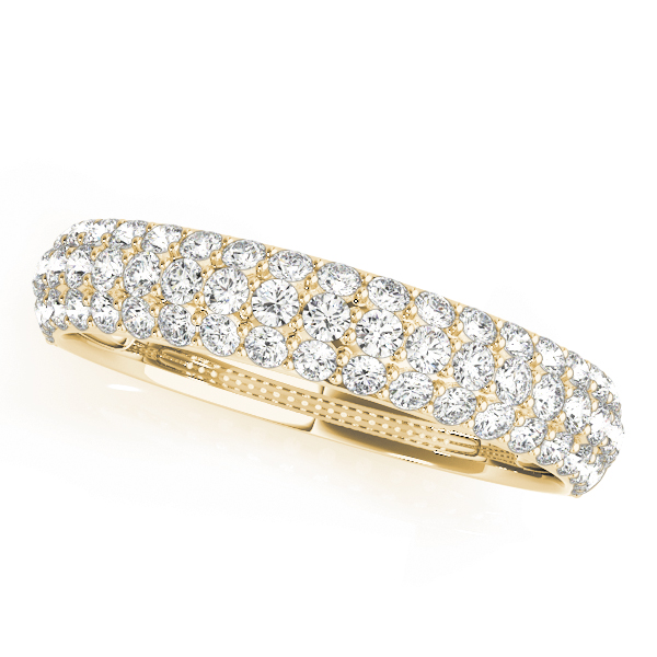  Ladies Multirow Pave Wedding Band 0.64 Carat Total Weight   (Lab-Created) 0.64 C.T.W 10K yellow, white or rose gold - view 3