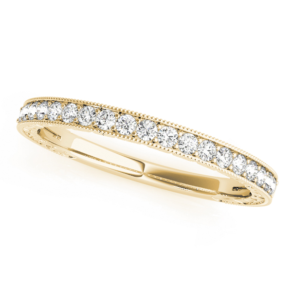  Ladies Channel Set Milgrain Wedding Bands 1/5 Carat Total Weight   (Lab-Created) 0.21 C.T.W 10K yellow, white or rose gold - view 3