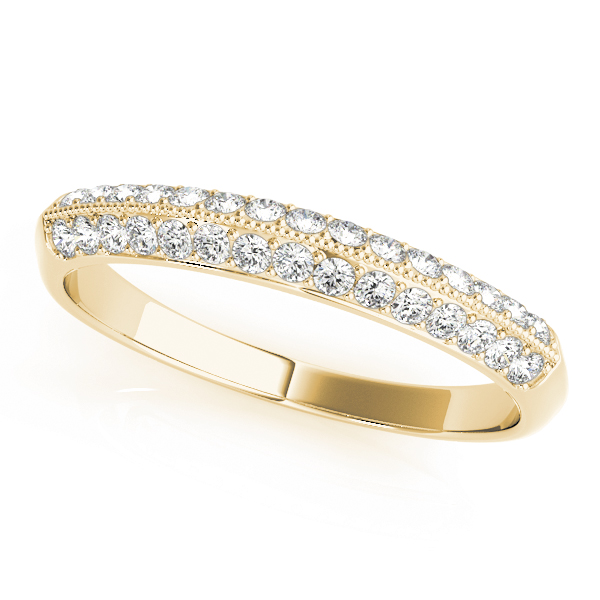  Ladies Double Row Pave Wedding Band 1/3 Carat Total Weight   (Lab-Created) 0.30 C.T.W 10K yellow, white or rose gold - view 3