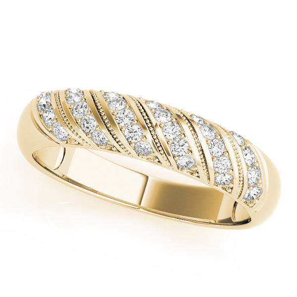  Ladies Pave Diamond Wedding Band 1/4 Carat Total Weight   (Lab-Created) 0.28 C.T.W 10K yellow, white or rose gold - view 3