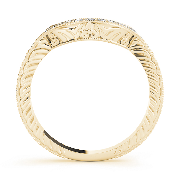  Ladies 1.00 Antique Milgrain Curved Wedding Band .15 Carat Total Weight   (Lab-Created) 0.15 C.T.W 10K yellow, white or rose gold - view 4