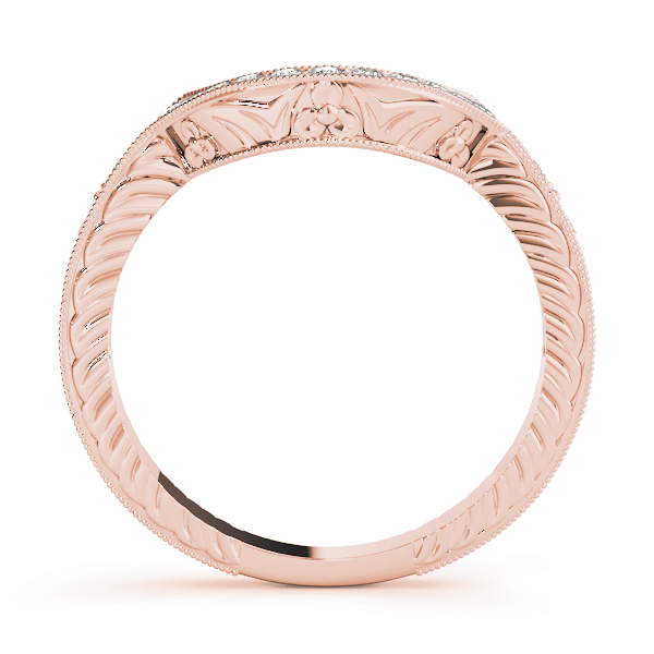  Ladies 1.00 Antique Milgrain Curved Wedding Band .15 Carat Total Weight   (Lab-Created) 0.15 C.T.W 10K yellow, white or rose gold - view 6