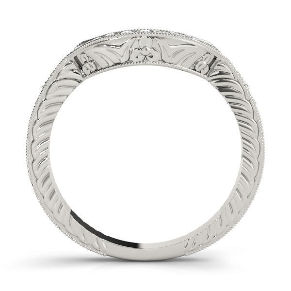  Ladies 1.00 Antique Milgrain Curved Wedding Band .15 Carat Total Weight   (Lab-Created) 0.15 C.T.W 10K yellow, white or rose gold - view 2