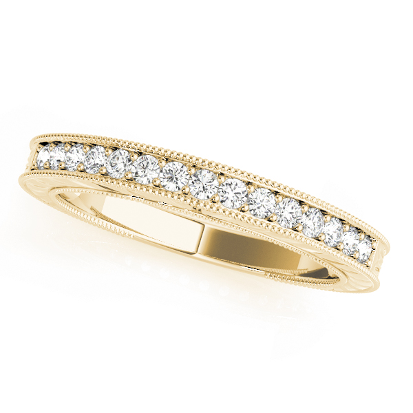  Ladies Channel Set Filigree Wedding Band 1/4 Carat Total Weight   (Lab-Created) 0.27 C.T.W 10K yellow, white or rose gold - view 3