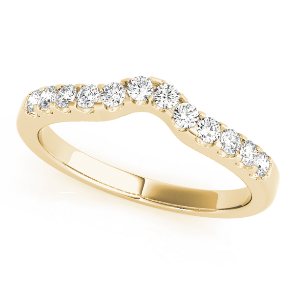  Ladies Curved Wedding Band 1/3 Carat Total Weight   (Lab-Created) 0.34 C.T.W 10K yellow, white or rose gold - view 3