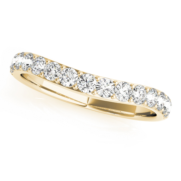  Ladies Prong Set Curved Wedding Band 3/8 Carat Total Weight   (Lab-Created) 0.38 C.T.W 10K yellow, white or rose gold - view 3