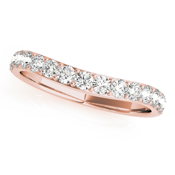  Ladies Prong Set Curved Wedding Band 3/8 Carat Total Weight   (Lab-Created) 0.38 C.T.W 10K yellow, white or rose gold - view 5
