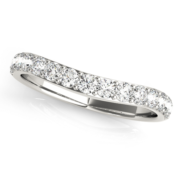 Prong Set Curved Wedding Band | USA Jewels