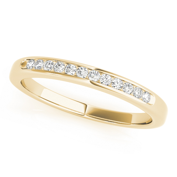  Ladies Channel Set Wedding Band 1/10 Carat Total Weight   (Lab-Created) 0.12 C.T.W 10K yellow, white or rose gold - view 3