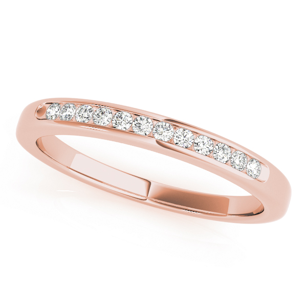  Ladies Channel Set Wedding Band 1/10 Carat Total Weight   (Lab-Created) 0.12 C.T.W 10K yellow, white or rose gold - view 5