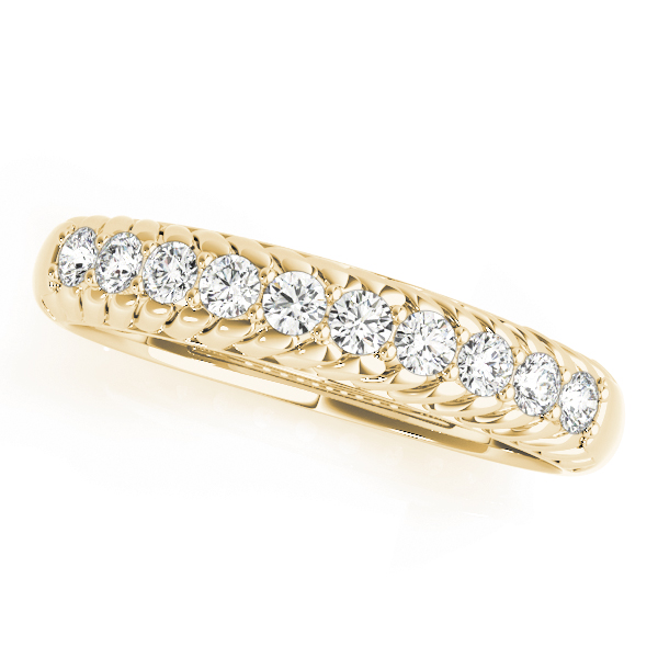  Ladies Single Row Prong In Channel Braided Band Wedding Band 1/4 Carat Total Weight   (Lab-Created) 0.25 C.T.W 10K yellow, white or rose gold - view 3