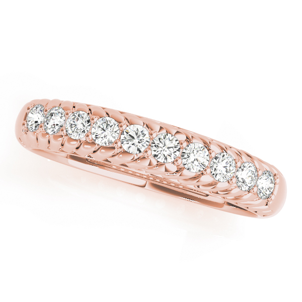  Ladies Single Row Prong In Channel Braided Band Wedding Band 1/4 Carat Total Weight   (Lab-Created) 0.25 C.T.W 10K yellow, white or rose gold - view 5