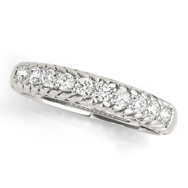 Single Row Prong In Channel Braided Band Wedding Band | USA Jewels