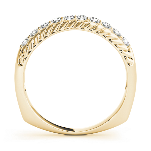 Ladies Single Row Prong In Channel Braided Band Wedding Band 1/4 Carat Total Weight   (Lab-Created) 0.25 C.T.W 10K yellow, white or rose gold - view 4