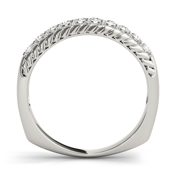  Ladies Single Row Prong In Channel Braided Band Wedding Band 1/4 Carat Total Weight   (Lab-Created) 0.25 C.T.W 10K yellow, white or rose gold - view 2