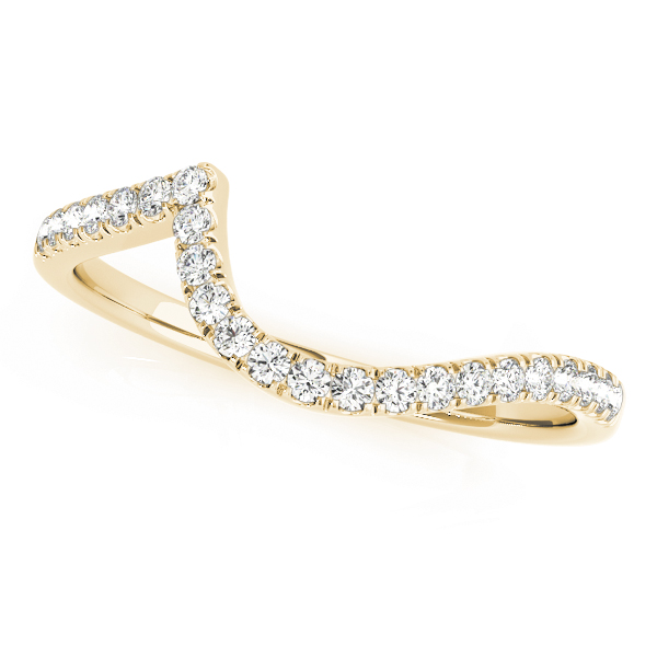  Ladies 0.14 Split Prong Curved Wedding Bands 1/10 Carat Total Weight   (Lab-Created) 0.13 C.T.W 10K yellow, white or rose gold - view 3
