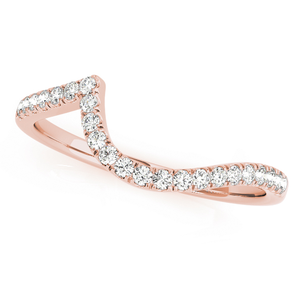  Ladies 0.14 Split Prong Curved Wedding Bands 1/10 Carat Total Weight   (Lab-Created) 0.13 C.T.W 10K yellow, white or rose gold - view 5