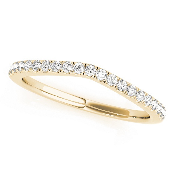  Ladies 0.11 Prong Set Curved Wedding Bands 1/10 Carat Total Weight   (Lab-Created) 0.11 C.T.W 10K yellow, white or rose gold - view 3