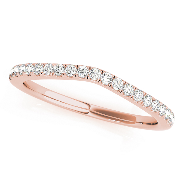  Ladies 0.11 Prong Set Curved Wedding Bands 1/10 Carat Total Weight   (Lab-Created) 0.11 C.T.W 10K yellow, white or rose gold - view 5